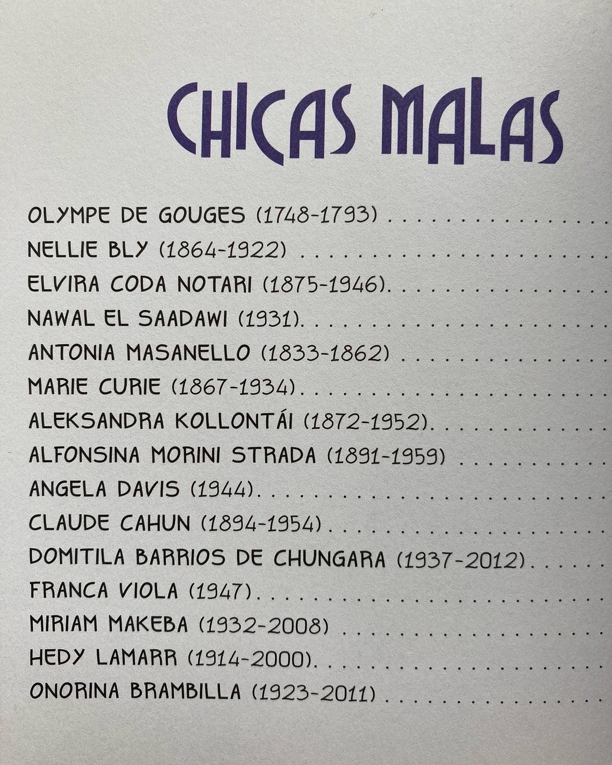 CHICAS MALAS. 15 historias de mujeres valientes y creativas