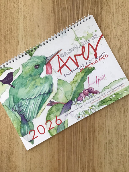 Calendario de aves endémicas y comunes de Puerto Rico 2026