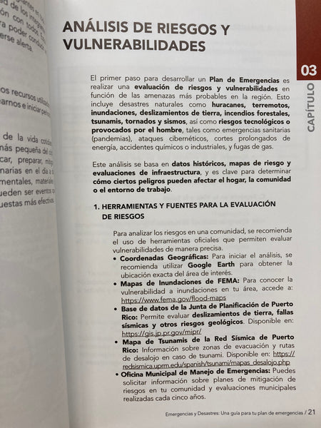 Emergencias y desastres, una guía práctica para desarrollar tu plan para emergencias